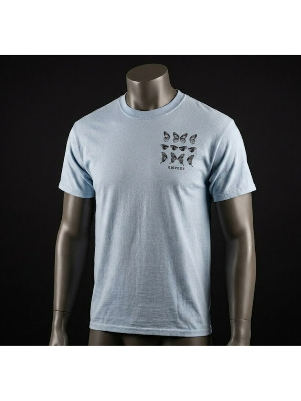 empyre Butterfly MAtrix Graphics T-shirt Mens Light Blue Size M... Pit-Pit 18